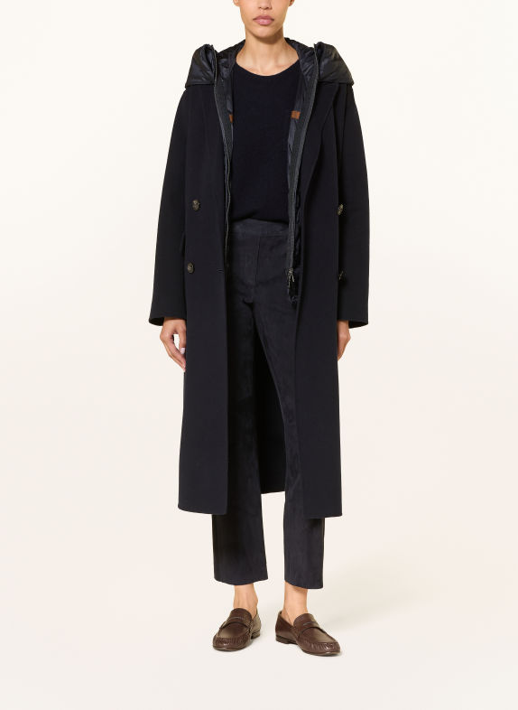 LUISA CERANO Leather pants DARK BLUE