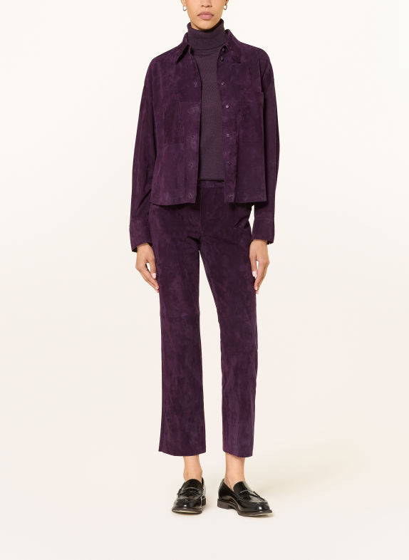 LUISA CERANO Pantalon en cuir LILAS FONCÉ