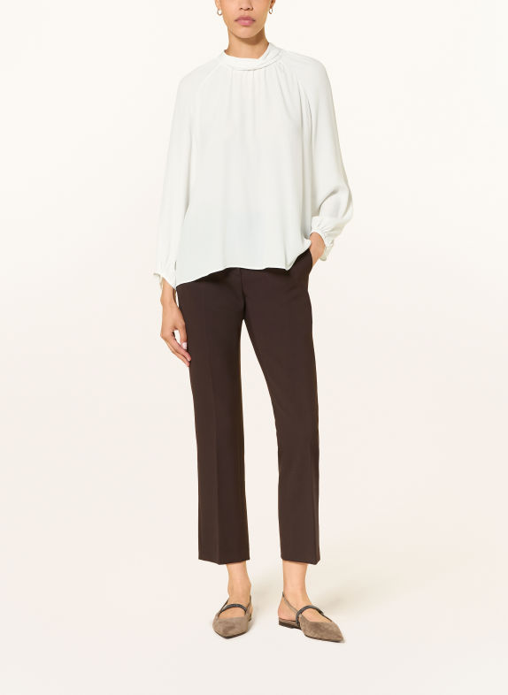 LUISA CERANO Shirt blouse with silk and ruffles WHITE