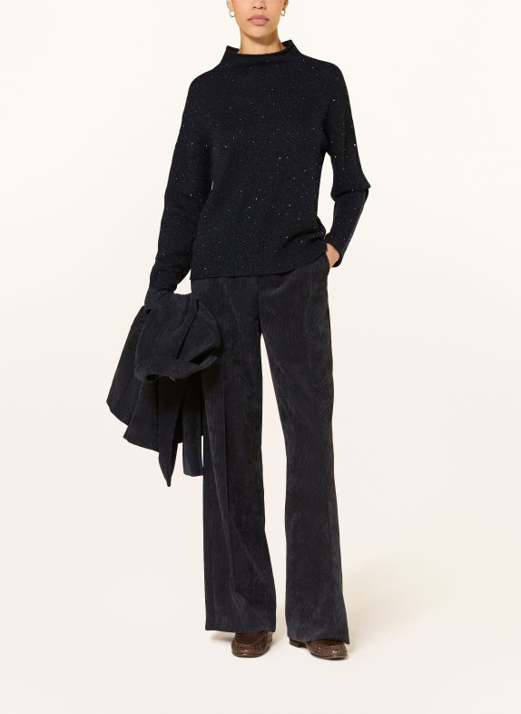 LUISA CERANO Sweater with gemstones DARK BLUE