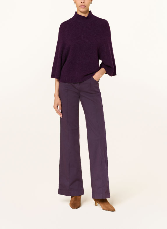 LUISA CERANO Sweater with alpaca and 3/4 sleeves DARK PURPLE