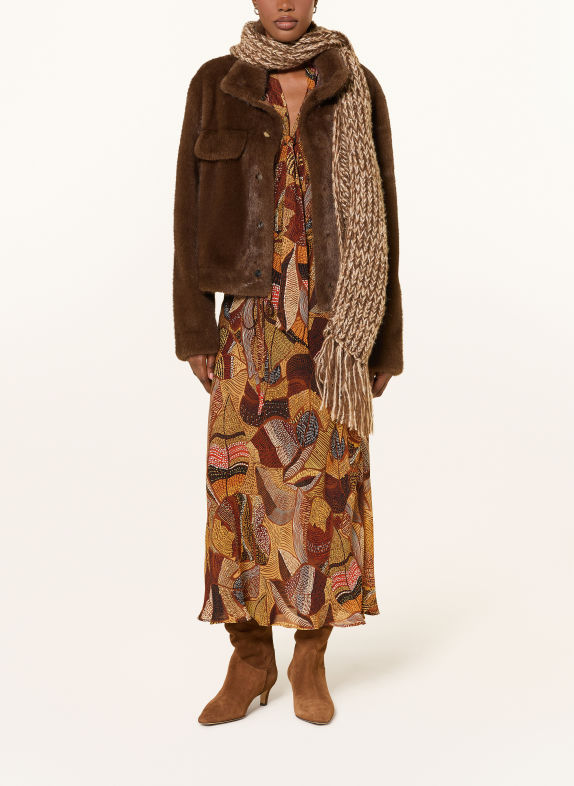 LUISA CERANO Schluppenkleid BRAUN / CAMEL / DUNKELBRAUN
