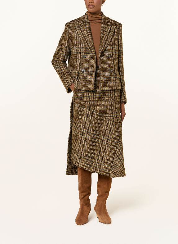 LUISA CERANO Pea coat COGNAC / DARK BROWN / BEIGE