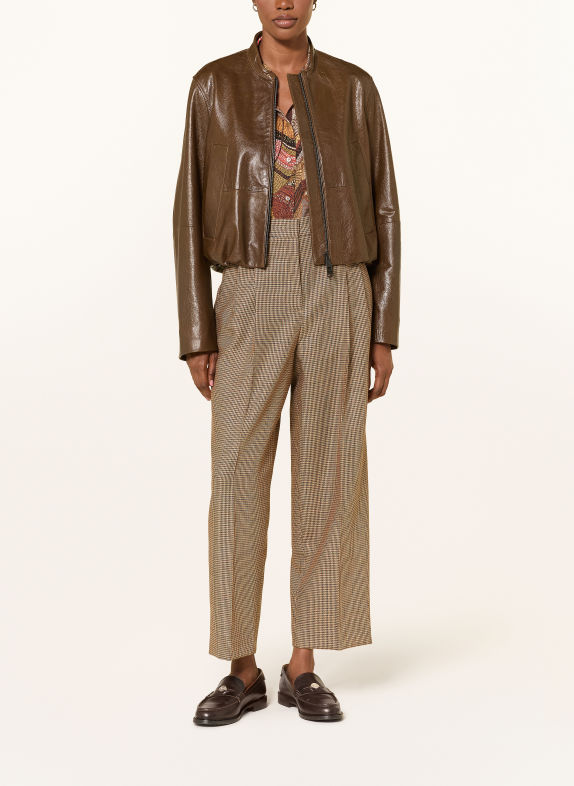 LUISA CERANO Leather jacket BROWN