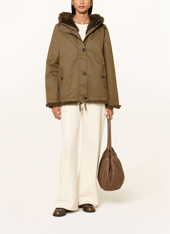 MILESTONE Parka MSTASSIA met imitatiebont OLIJF
