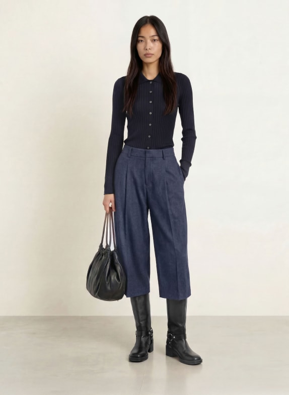 darling harbour Strickjacke aus Merinowolle NAVY