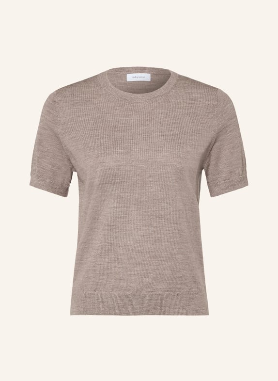 darling harbour Strickshirt aus Merinowolle STONE MELANGE