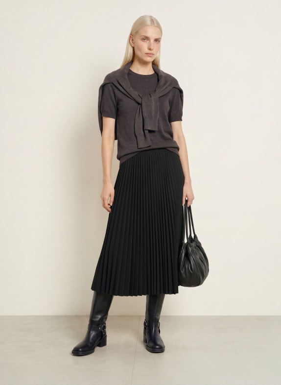 darling harbour Merinowool knit shirt truffle melange