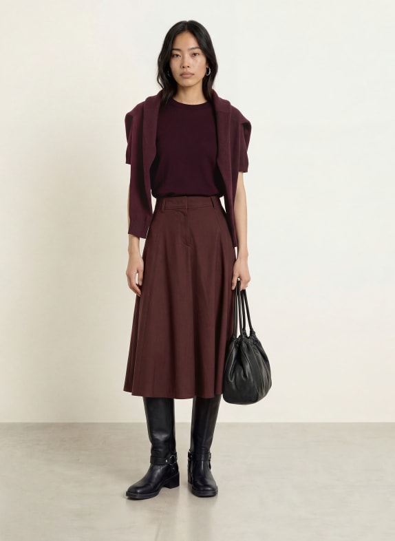 darling harbour Strickshirt aus Merinowolle PLUM