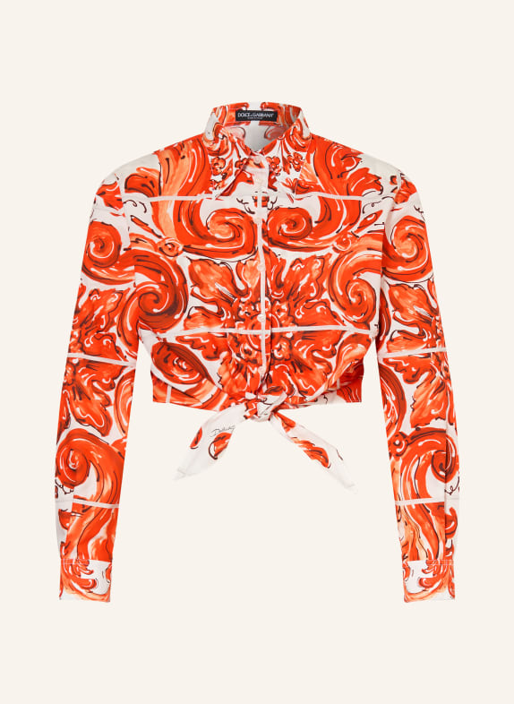 DOLCE & GABBANA Hemdbluse ORANGE / WEISS