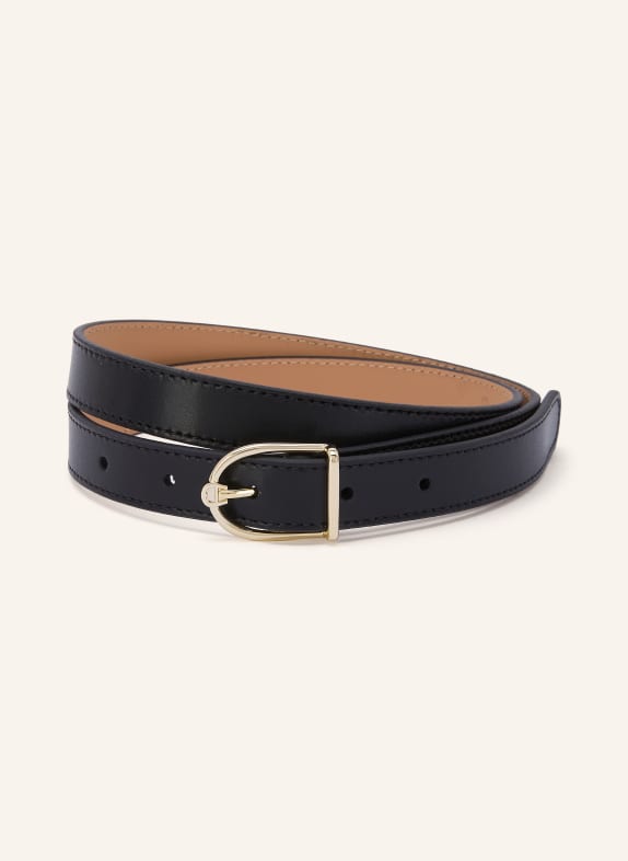 AIGNER Ledergürtel SCHWARZ / GOLD