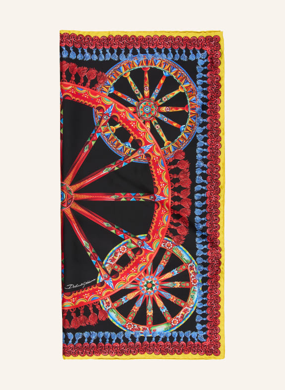 DOLCE & GABBANA Seidentuch SCHWARZ / ROT / BLAU