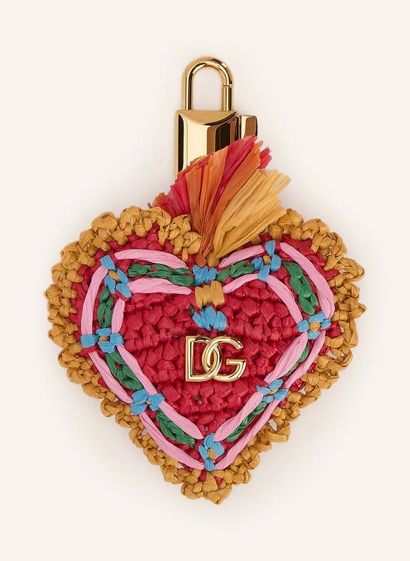 DOLCE & GABBANA Taschenanhänger GOLD / ROT / HELLORANGE