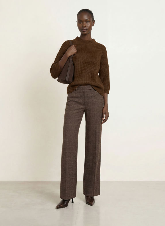 lilienfels 3/4-sleeve sweater with cashmere DARK BROWN