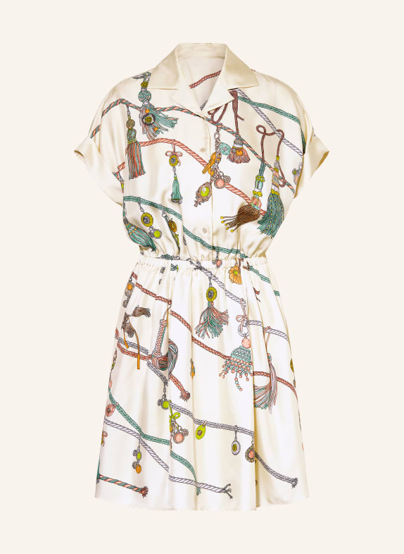 VERSACE Silk dress CREAM / RED / GREEN