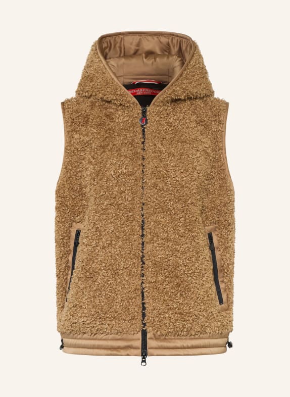 FRIEDA & FREDDIES MISS DAISY Quilted vest in a Mix of Materials CAMEL