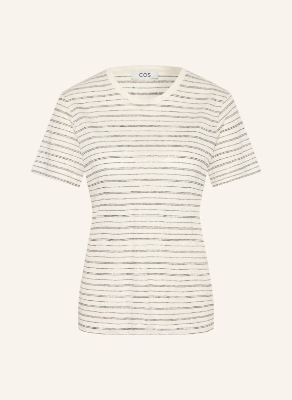 COS T-shirt van linnen CRÈME / ZWART