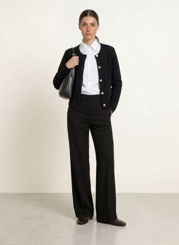 lilienfels Cardigan with cashmere BLACK / GOLD