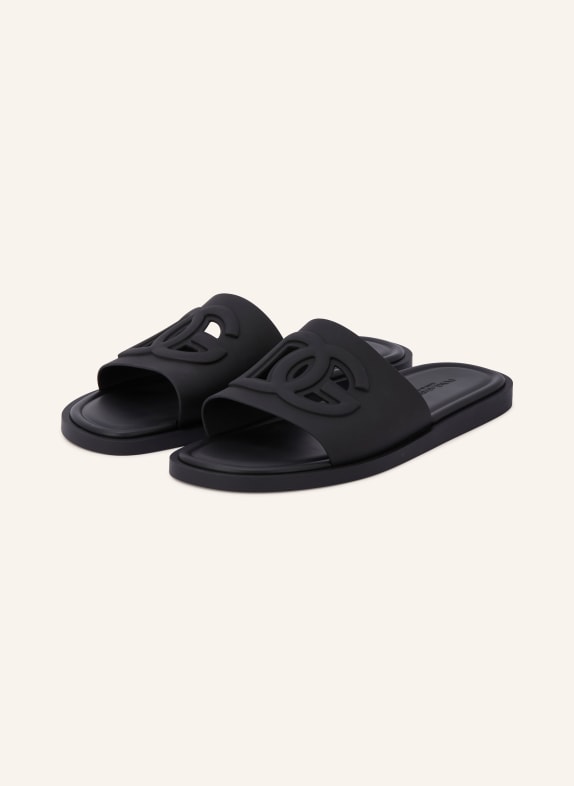DOLCE & GABBANA Slides with cutouts BLACK