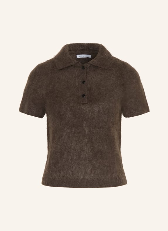 MRS & HUGS Gebreid poloshirt van kasjmier MARRON FONCÉ