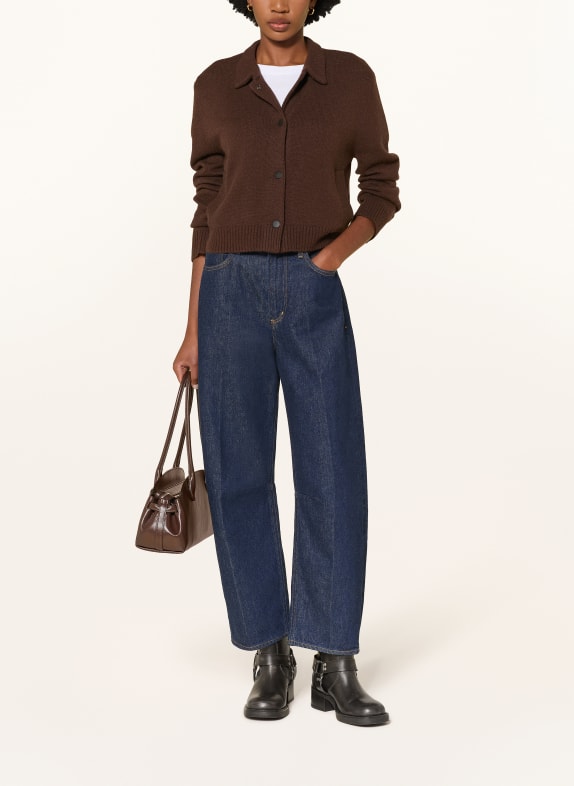 MRS & HUGS Gebreid vest met kasjmier MARRON FONCÉ