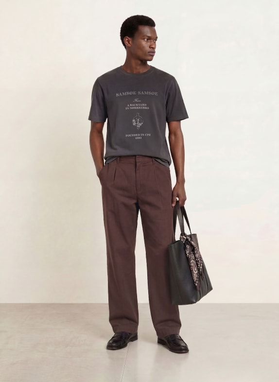 SAMSØE  SAMSØE T-shirt SATHOMAS DONKERGRIJS