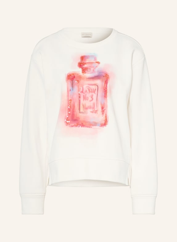 MILANO ITALY Sweatshirt à paillettes BLANC / ROSE / BLEU CLAIR