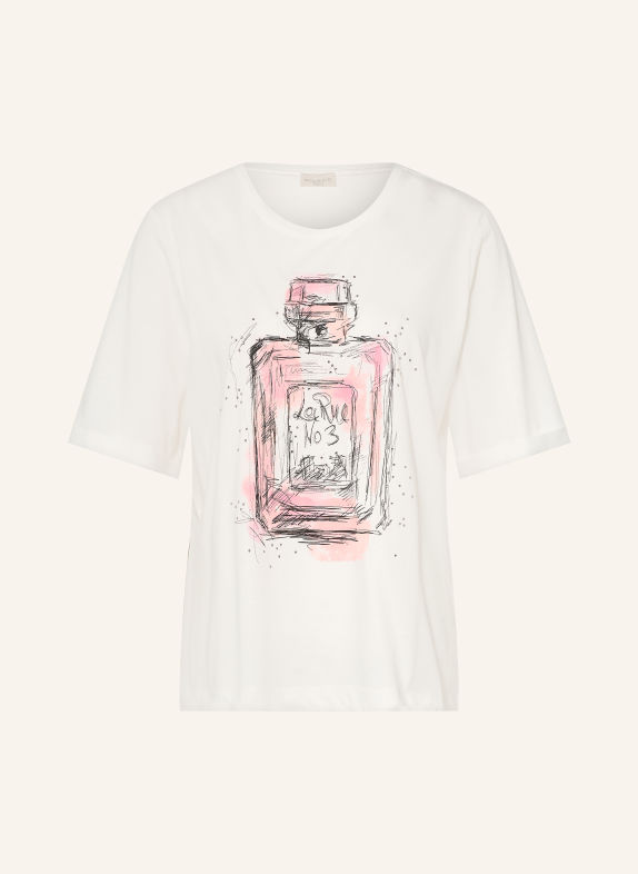 MILANO ITALY T-shirt z kamieniami ozdobnymi BIAŁY / RÓŻOWY
