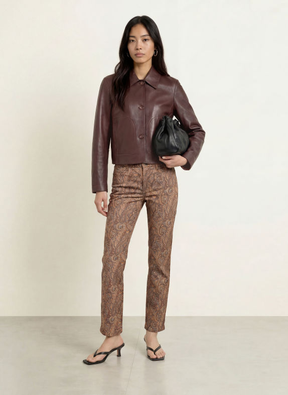 MAC Broek DREAM 804B bleached apricot printed