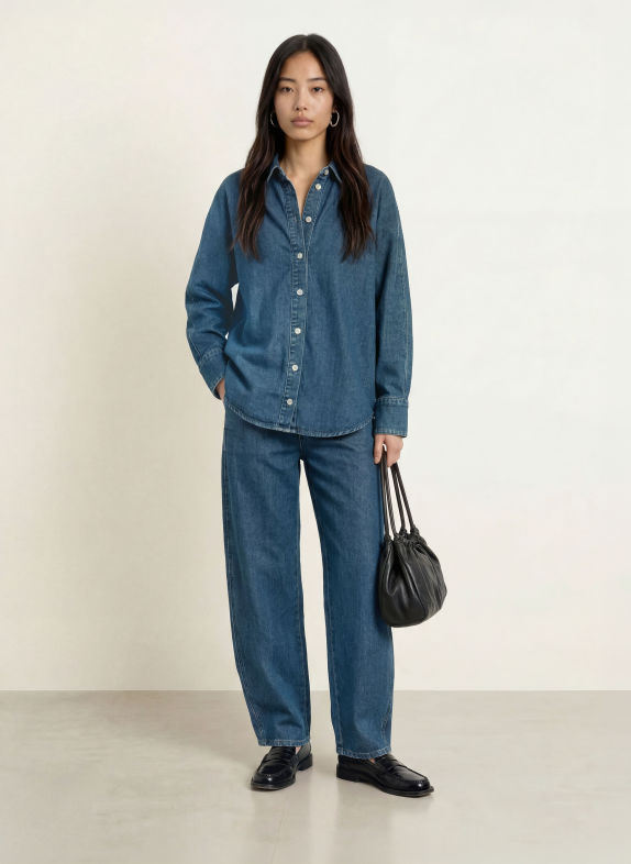 SELECTED Jeansbluse BLAU