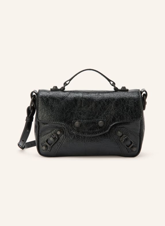 BALENCIAGA Schultertasche mit Nieten SCHWARZ / PLATIN / GOLD