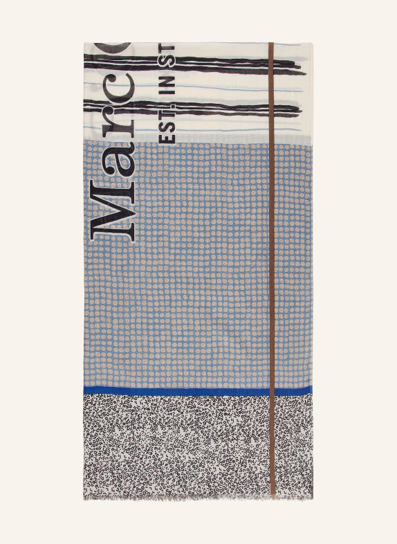 Marc O'Polo Écharpe BLEU / CRÈME / NOIR