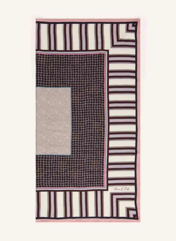 Marc O'Polo Scarf PINK / DARK BROWN / ECRU