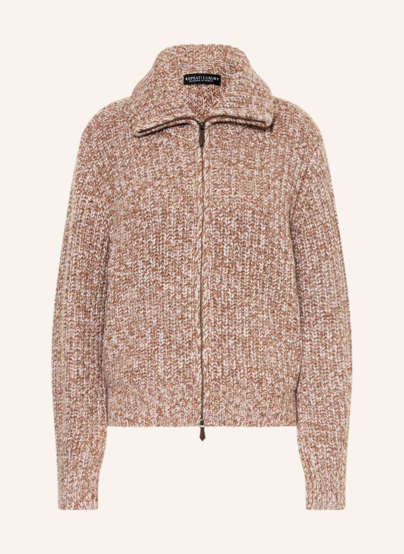 REPEAT Strickjacke mit Cashmere BRAUN / HELLROSA