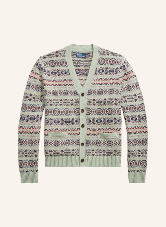 POLO RALPH LAUREN Vest met linnen LICHTGROEN / DONKERPAARS / DONKERBLAUW