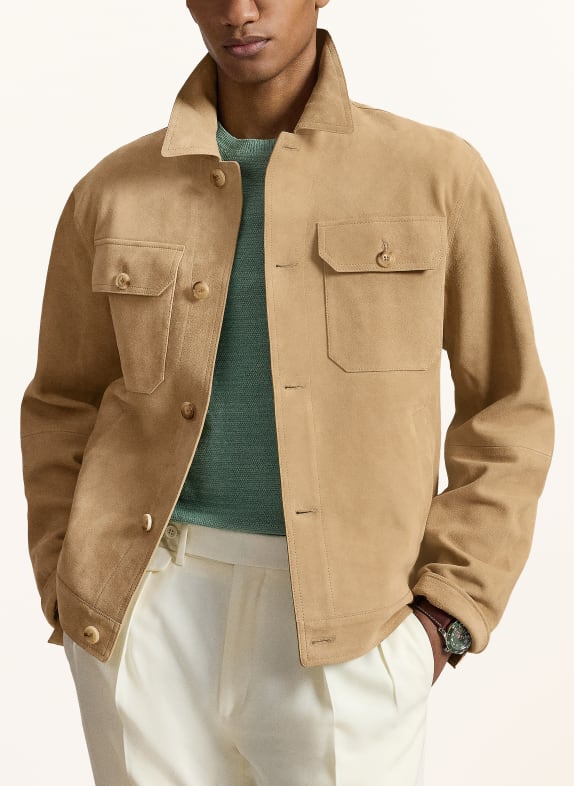POLO RALPH LAUREN Lederjacke BEIGE