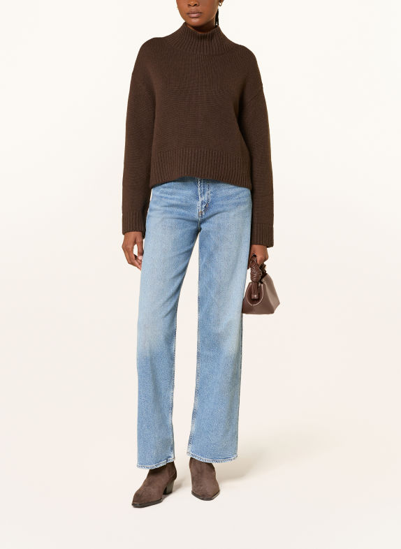 MRS & HUGS Pullover mit Cashmere DUNKELBRAUN