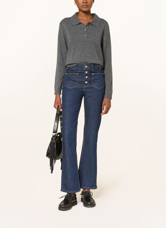 MRS & HUGS Strick-Poloshirt mit Cashmere DUNKELGRAU