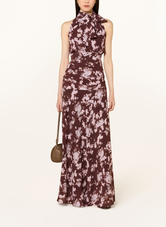 NEO NOIR DORIAN Dress DARK BROWN / LIGHT PINK