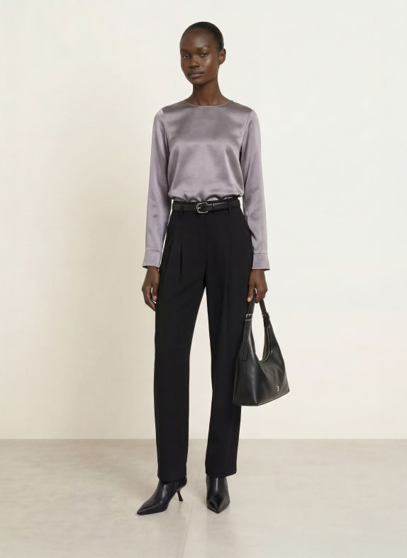 (THE MERCER) N.Y. Blouseshirt met zijde DONKERGRIJS