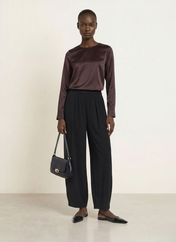 (THE MERCER) N.Y. Blouseshirt met zijde MARRON FONCÉ