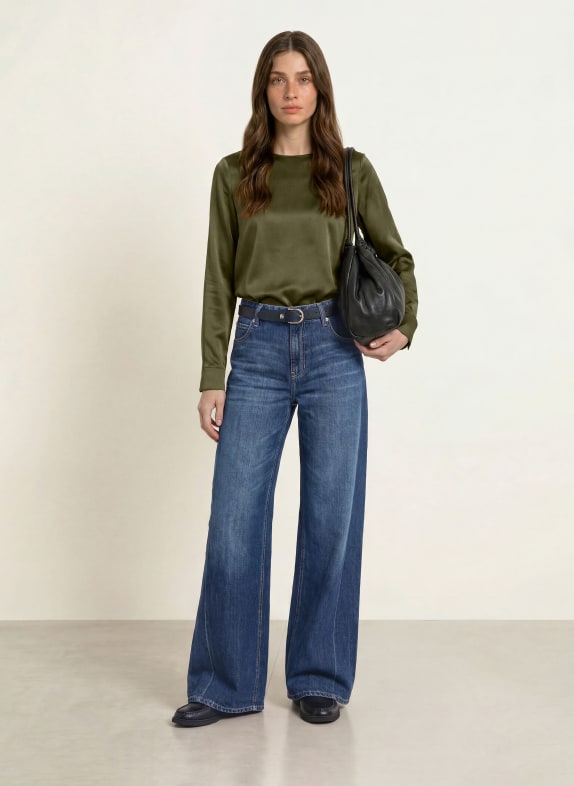 (THE MERCER) N.Y. Blouseshirt met zijde KAKI