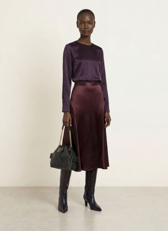 (THE MERCER) N.Y. Blouseshirt met zijde DONKERPAARS