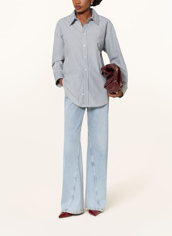 MRS & HUGS Overhemdblouse BLAUWGRIJS / WIT / ZWART