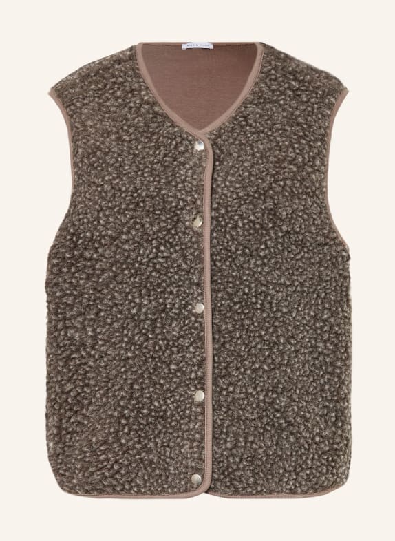 MRS & HUGS Teddy fur vest BROWN