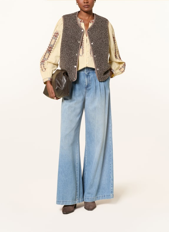 MRS & HUGS Veste en fourrure synthétique sans manches MARRON