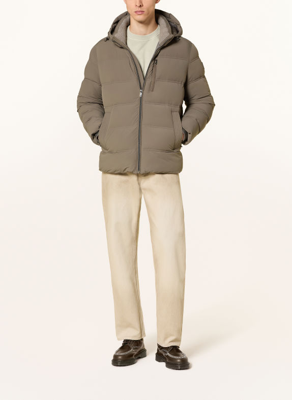 MILESTONE Steppjacke MSSILENO mit abnehmbarer Kapuze KHAKI
