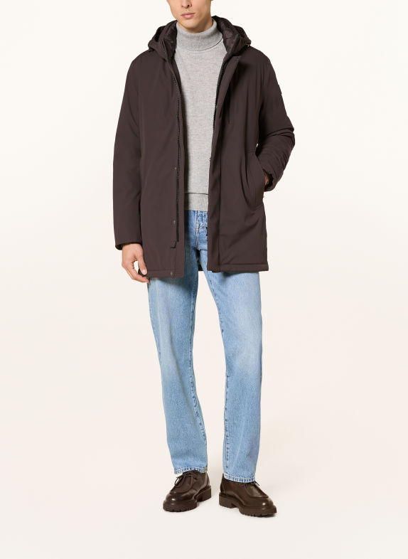 MILESTONE Parka à capuche amovible MARRON FONCÉ