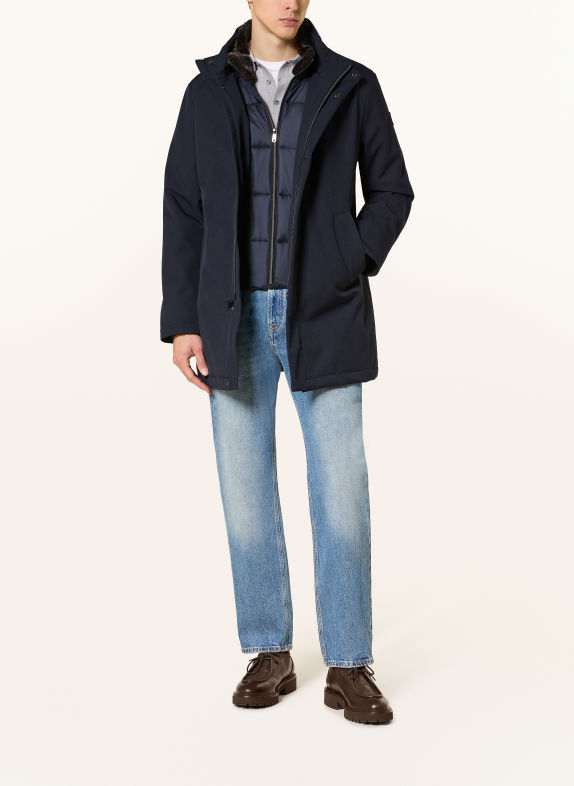 MILESTONE Parka MSLONDON met uitneembare voering en afneembare capuchon DONKERBLAUW / TAUPE