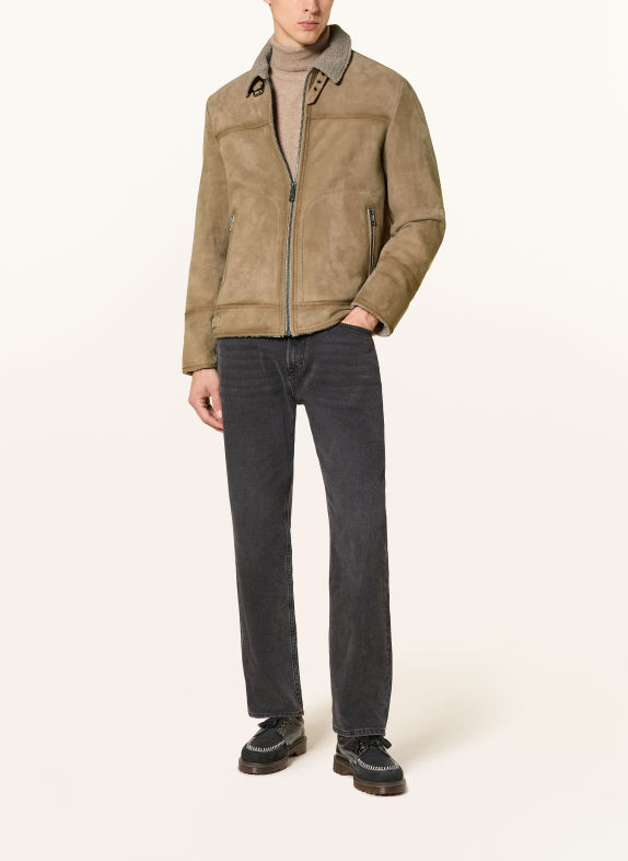MILESTONE Lederjacke MSCAMINO HELLBRAUN / TAUPE
